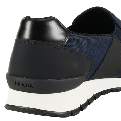 blue and gray prada sneakers|prada men's slip on sneakers.